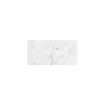 A single 6" x 12" tile in honed Italian Carrara Ultra Premium marble. A single 6" x 12" tile in honed Italian Carrara Ultra Premium marble.