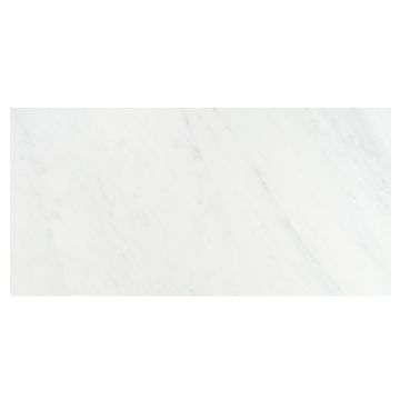 A single 12" x 24" tile in honed Asian Carrara Ultra Premium marble. A single 12" x 24" tile in honed Asian Carrara Ultra Premium marble.