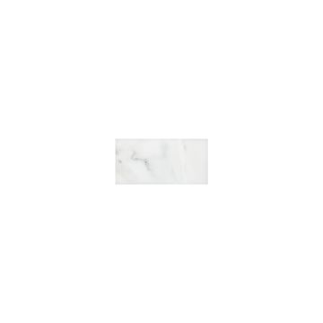A single 3" x 6" subway tile in honed Asian Carrara Ultra Premium marble. A single 3" x 6" subway tile in honed Asian Carrara Ultra Premium marble.