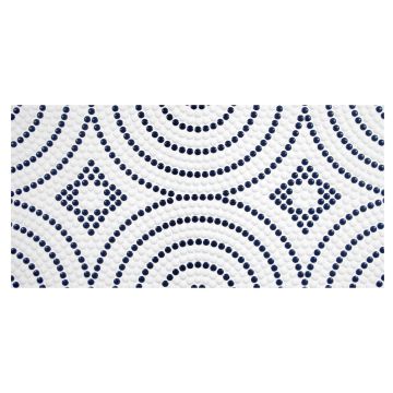 Riviera | White - Navy Blue - Gloss | Bijoux Glass Mosaic Collection