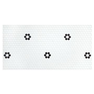Fleurette | White - Black - Matte | CaféGlass Mosaic Collection Fleurette | White - Black - Matte | CaféGlass Mosaic Collection