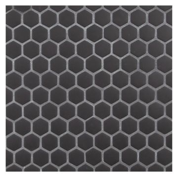 A field of the mini hexagon mosaic from the Cafe Glass collection A field of the mini hexagon mosaic from the Cafe Glass collection