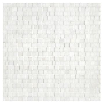 A field of the 1/2" Handclipped mosaic in Bianco Dolomiti Select honed marble. A field of the 1/2" Handclipped mosaic in Bianco Dolomiti Select honed marble.