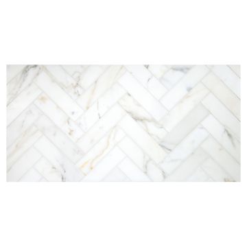 Herringbone 1-1/2" X 6" | Calacatta Gold - Honed | Classic Mosaics Collection