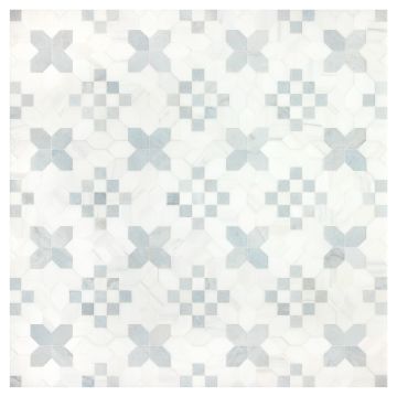 Lucid | Bianco Dolomiti Select - Morning Blue - Honed | Specialty Mosaics Collection