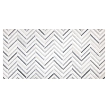 Refined Herringbone | Bianco Dolomiti Select - Sterling Blue - Honed & Polished | Classic Mosaics Collection Refined Herringbone | Bianco Dolomiti Select - Sterling Blue - Honed & Polished | Classic Mosaics Collection