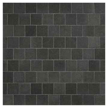 A field of the 1-1/4" Offset Square mosaic in honed Basalto Scuro Select. A field of the 1-1/4" Offset Square mosaic in honed Basalto Scuro Select.