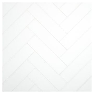 A field of the 1-1/2" X 6" Herringbone mosaic in polished ThassoGlass.