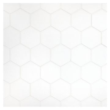 A field of the 2-1/4" Hexagon mosaic in polished ThassoGlass. A field of the 2-1/4" Hexagon mosaic in polished ThassoGlass.