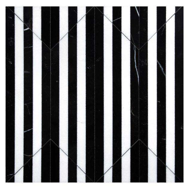 A layout of the pART Deco Modique Obsidian mosaic in the Stream pattern layout