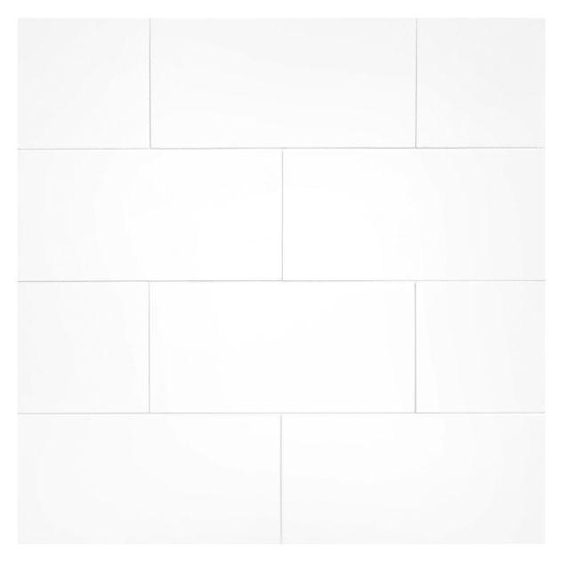 A field of the Super Flat 3" x 6" subway tile in the Super White