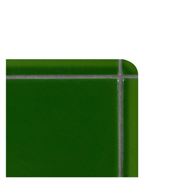 The Truetones ceramic quarter round corner piece in Lauren Green Crackle.