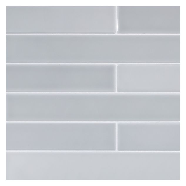 The Truetones ceramic 2" x 16" field tile in Greyity gloss.