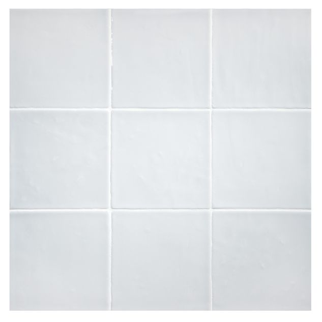 The Truetones ceramic 4.6" Zelli tile in Hint of Grey Gloss.