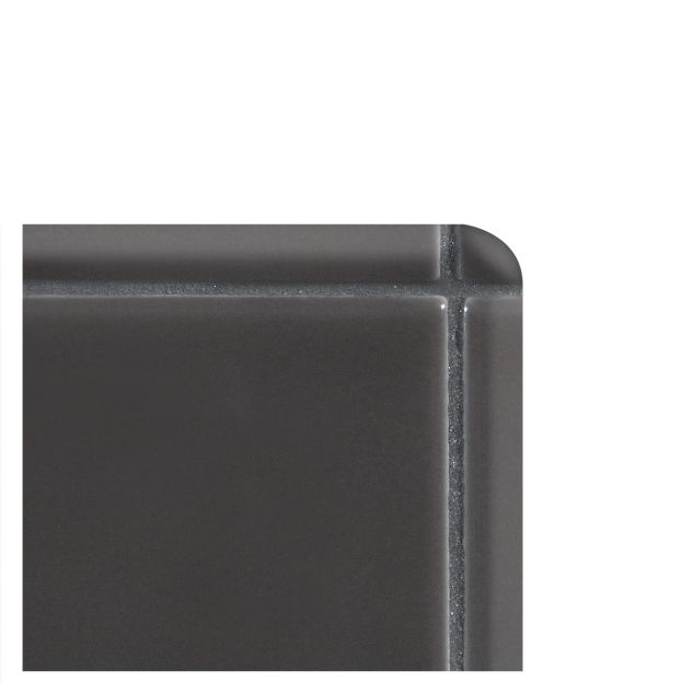 The Truetones ceramic quarter round corner piece in Toasted Grey Gloss.