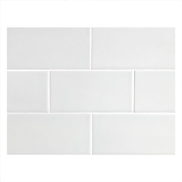 The Cezanne Ceramic 3" x 6" field tile in Bluey Gray with a gloss finish.
