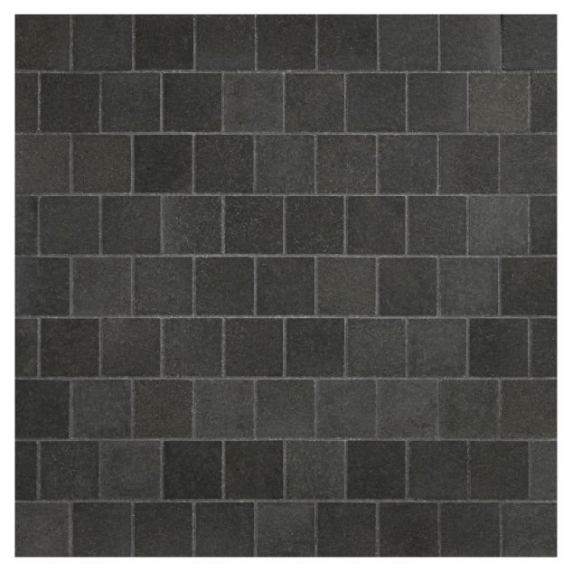 A field of the 1-1/4" Offset Square mosaic in honed Basalto Scuro Select.