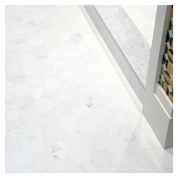 Master Bathroom - Asian Carrara Hexagon Mosaic