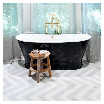 Guest Bathroom - Part Deco Solid Chevron