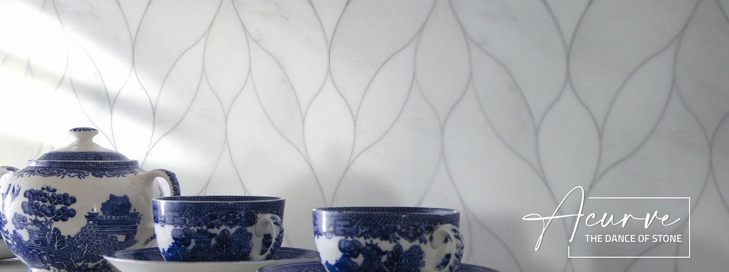 Acurve Interlocking Waterjet Tile series by Terra Bella